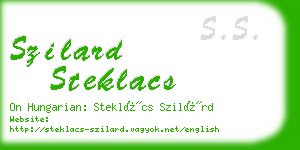 szilard steklacs business card